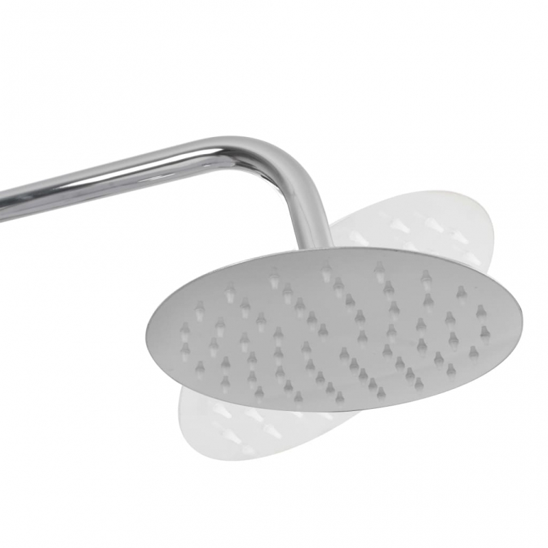 Doppelkopf-Duschset mit Handbrause Edelstahl