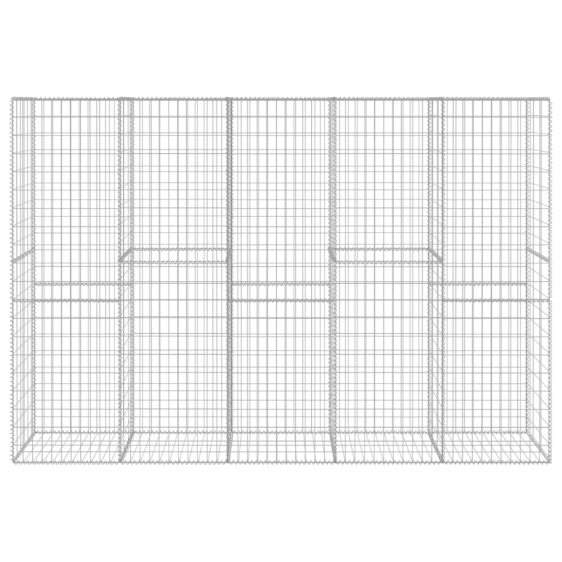 Gabionenwand mit Abdeckung Verzinkter Stahl 300 x 50 x 200 cm