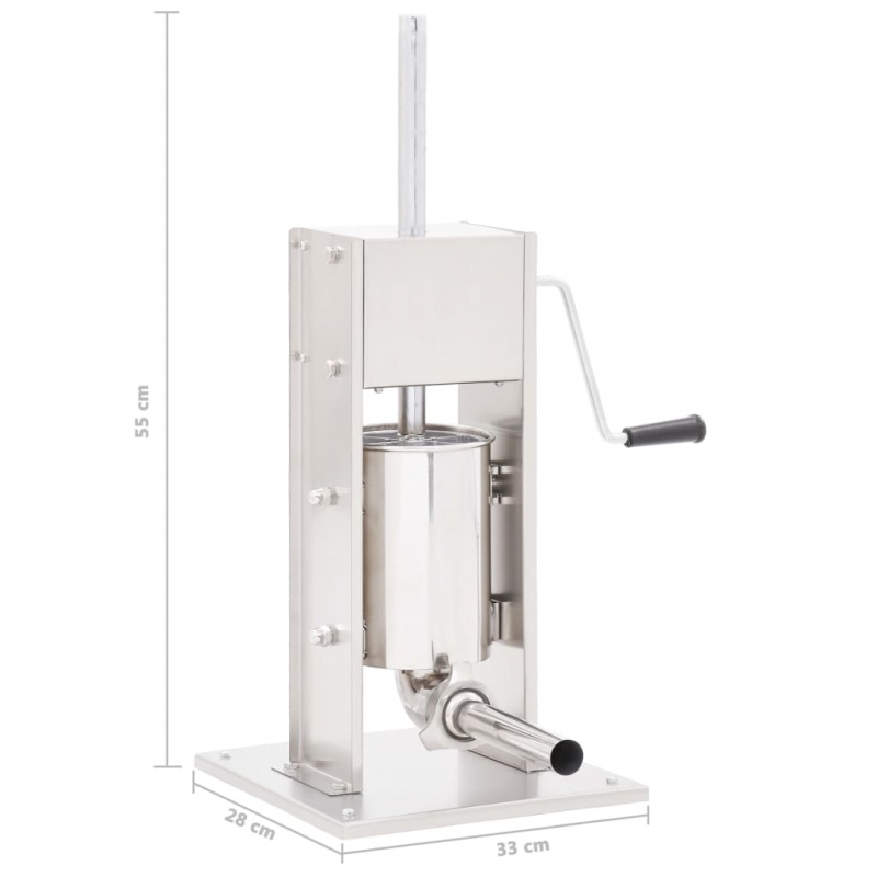 Manueller Wurstfüller Silbern 3 L Edelstahl