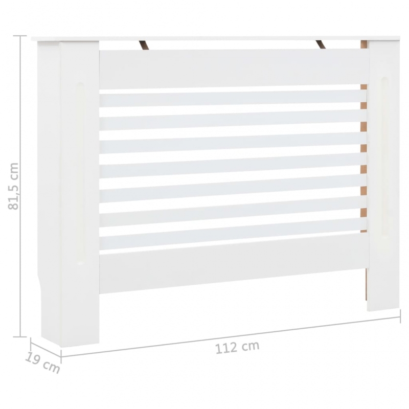 Heizkörperabdeckung Weiß 112×19×81,5 cm MDF
