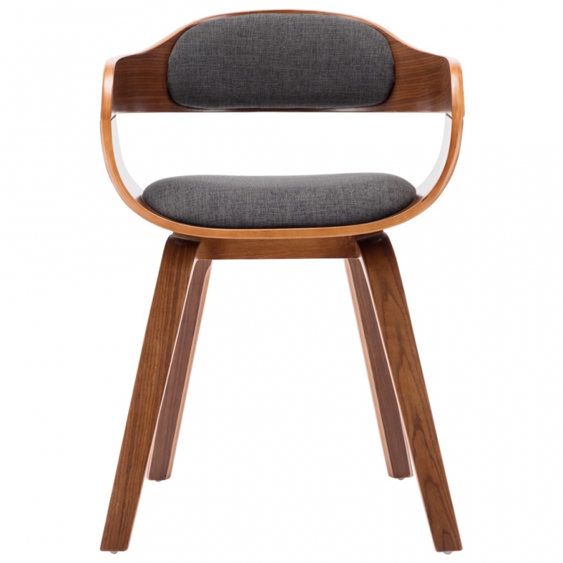 Esszimmerstuhl Dunkelgrau Stoff und Bugholz