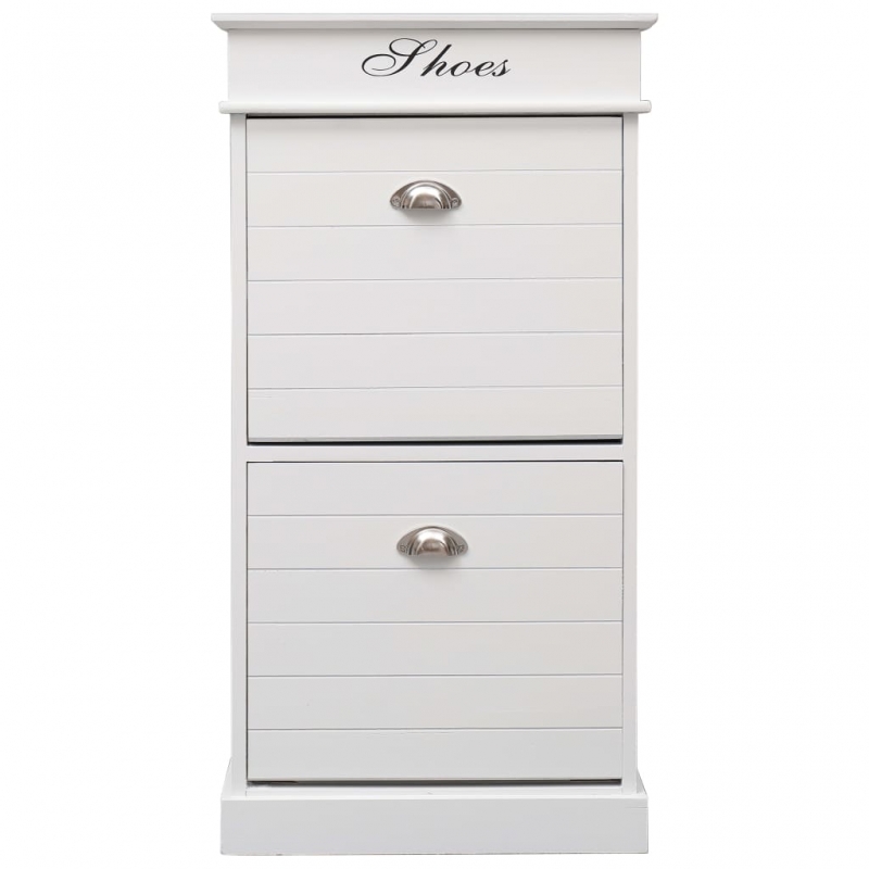 Schuhschrank Weiß 50 x 28 x 98 cm Paulownia Holz