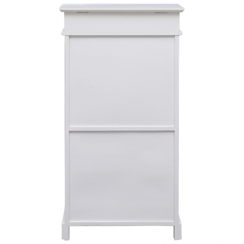 Schuhschrank Weiß 50 x 28 x 98 cm Paulownia Holz