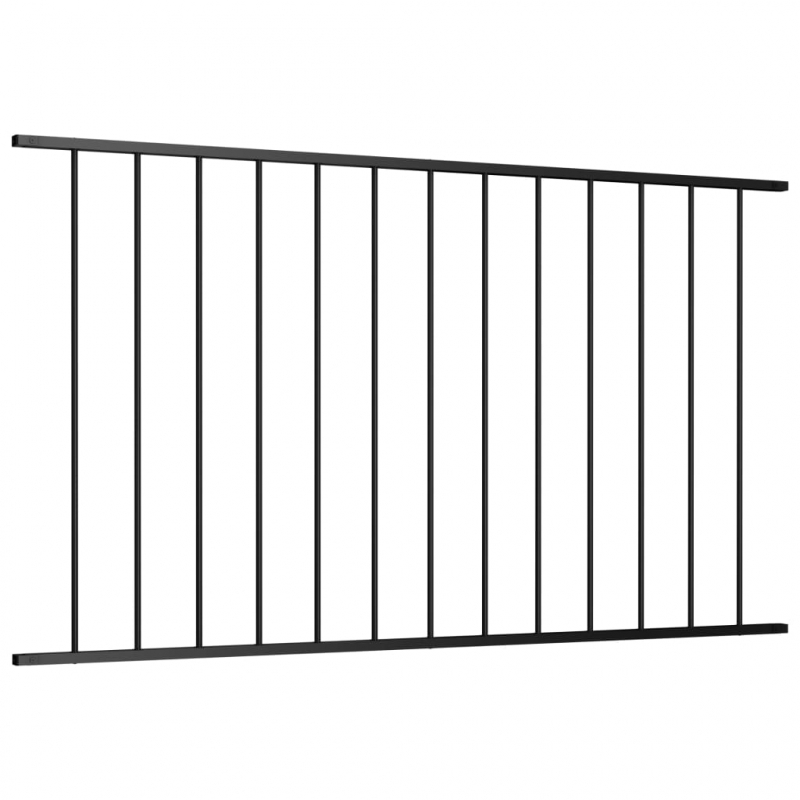 Zaunfeld Pulverbeschichteter Stahl 1,7 x 1,25 m Schwarz