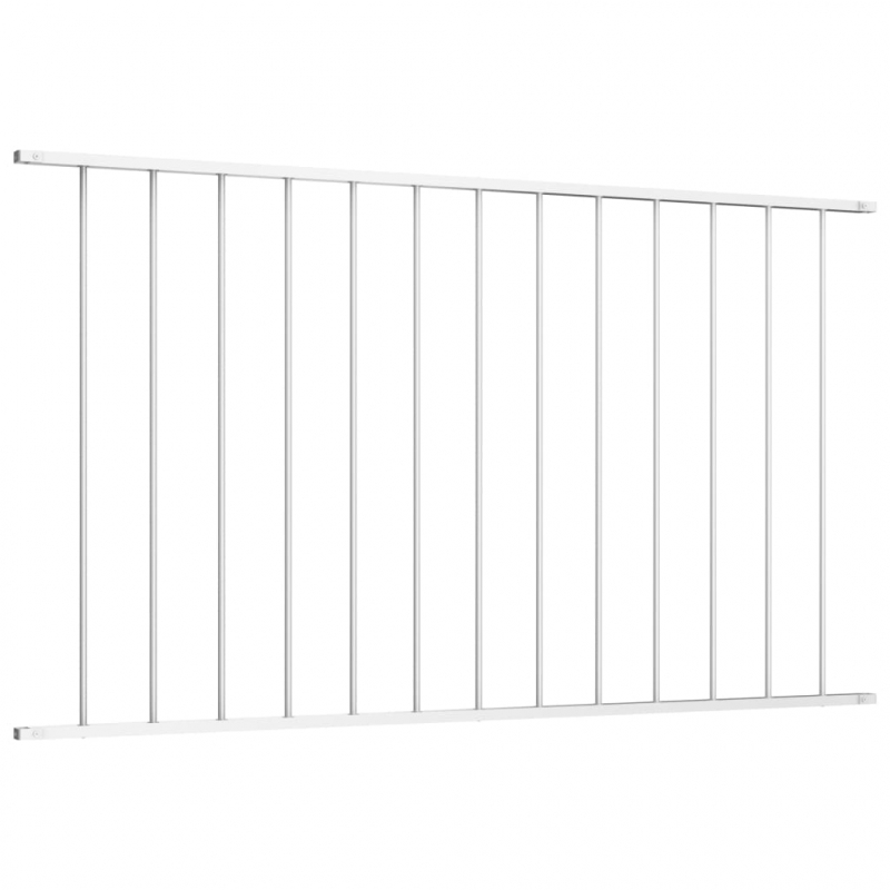 Zaunfeld Pulverbeschichteter Stahl 1,7x1m Weiß