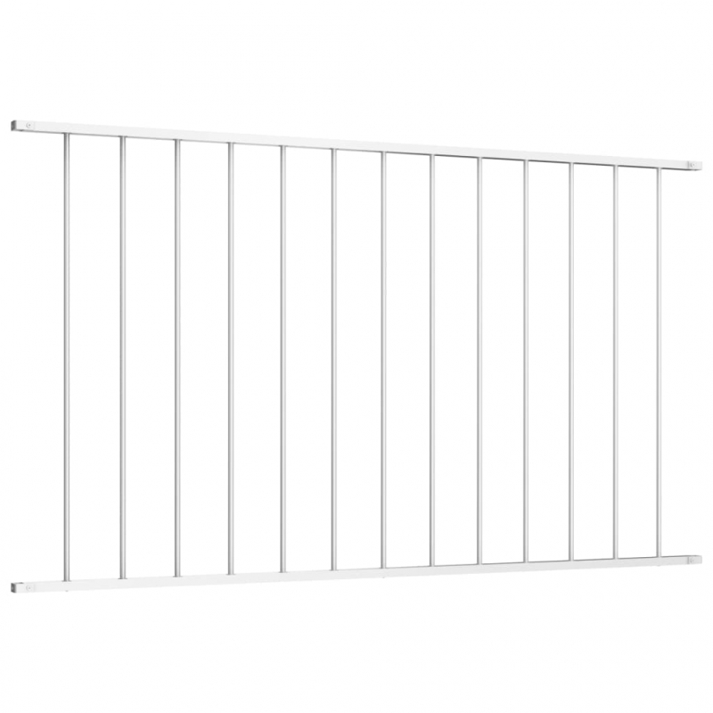 Zaunfeld Pulverbeschichteter Stahl 1,7 x 1,25 m Weiß