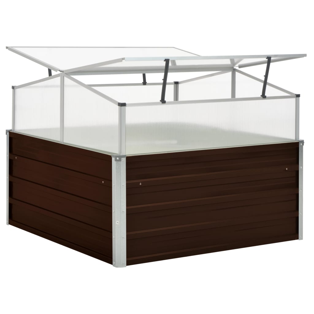 Gewächshaus Braun 100 x 100 x 85 cm Verzinkter Stahl