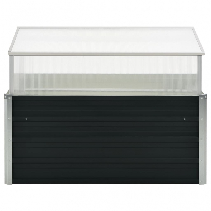 Gewächshaus Anthrazit 100x100x77 cm Verzinkter Stahl