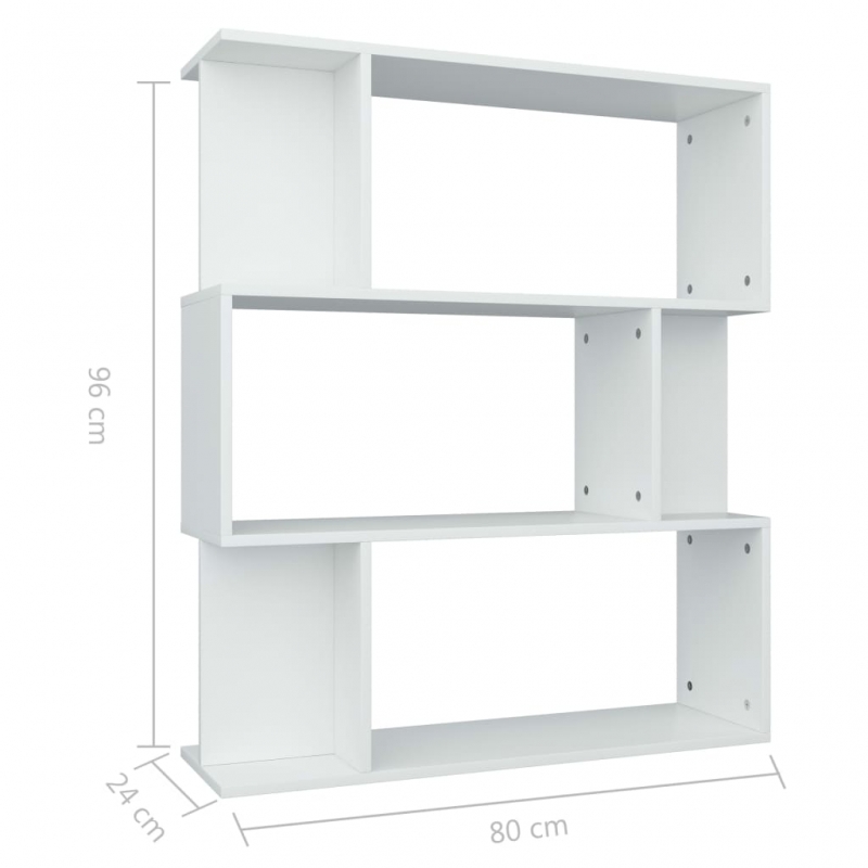 Bücherregal/Raumteiler Weiß 80x24x96 cm Holzwerkstoff