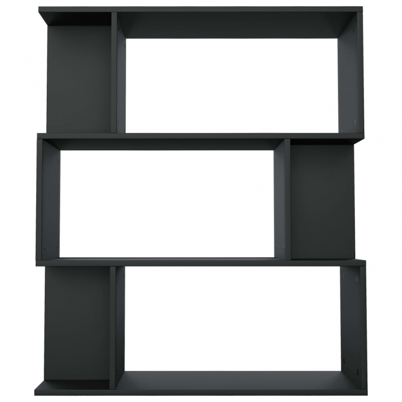 Bücherregal/Raumteiler Schwarz 80x24x96 cm Holzwerkstoff