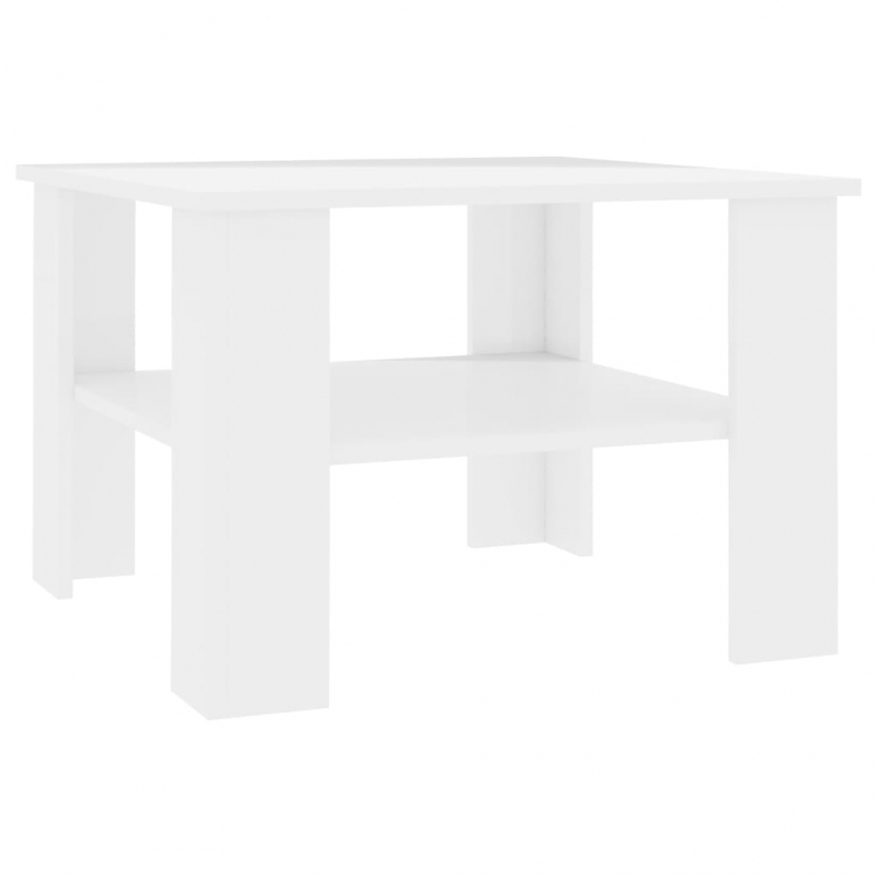 Couchtisch Hochglanz-Weiß 60x60x42 cm Holzwerkstoff