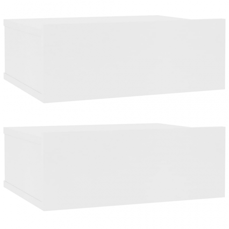 Hängende Nachttische 2 Stk. Weiß 40x30x15 cm Holzwerkstoff