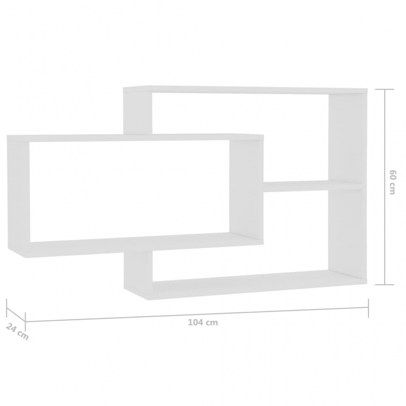 Wandregale Weiß 104x20x58,5 cm Holzwerkstoff