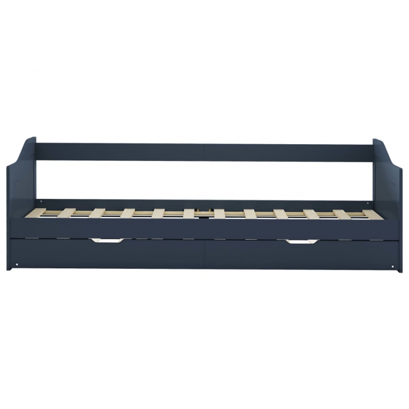 Ausziehsofa Bettgestell Grau Kiefernholz 90×200 cm