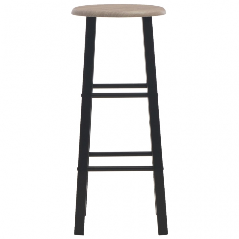 Barhocker 2 Stk. Schwarz MDF