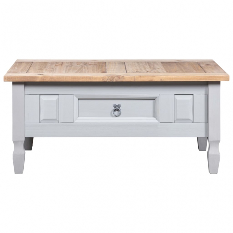 Couchtisch Mexiko-Stil Kiefernholz Grau 100x55x44 cm