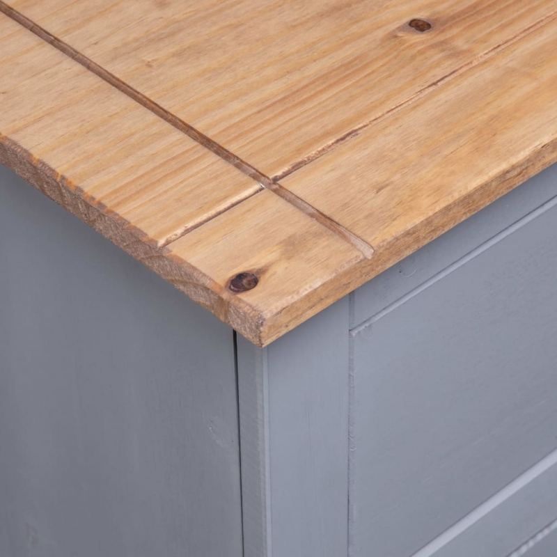 Sideboard Grau 93x40x80 cm Kiefernholz Panama