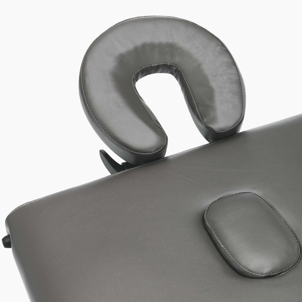 Massagetisch mit 2 Zonen Holzrahmen Anthrazit 186×68 cm