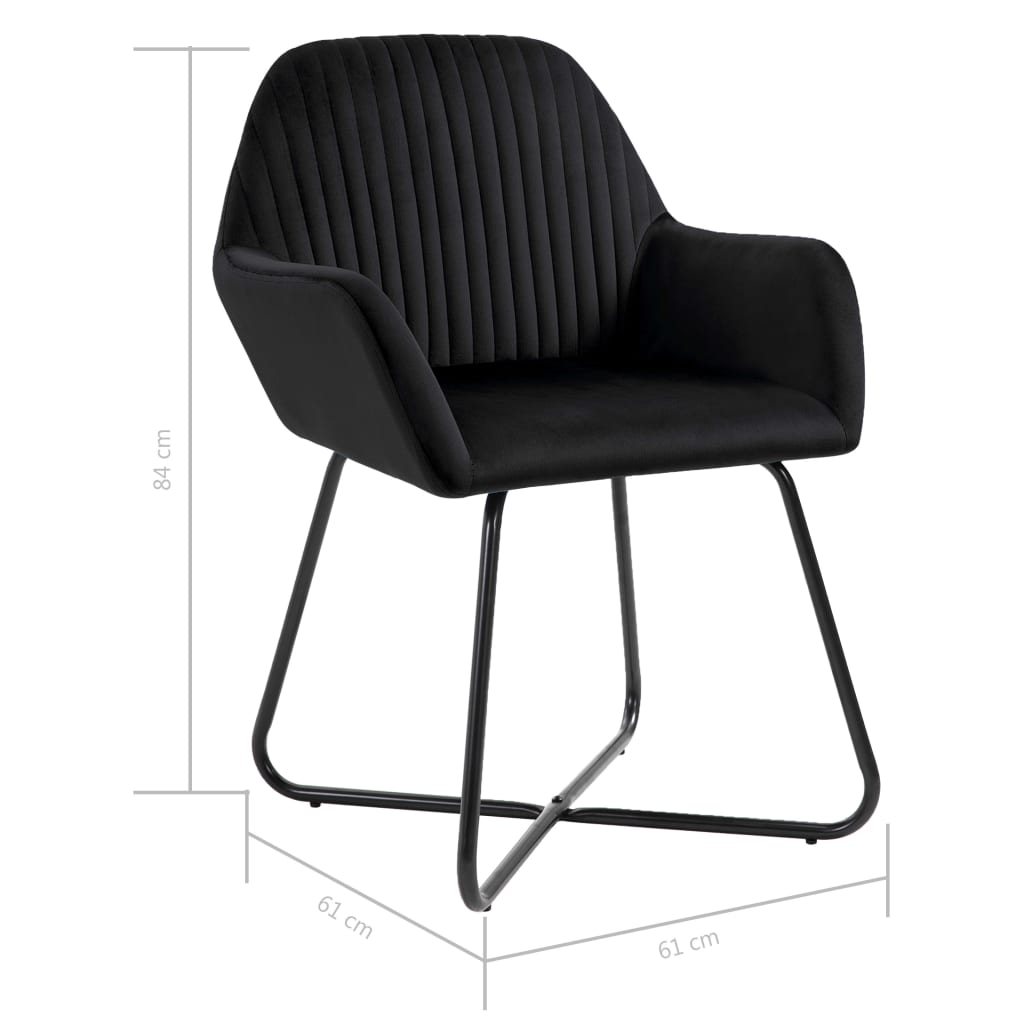 Esszimmerstühle 6 Stk. Schwarz Samt