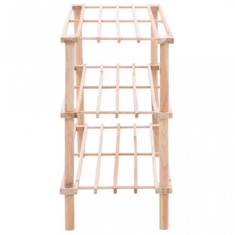 Schuhregal mit 3 Böden Massivholz Tanne