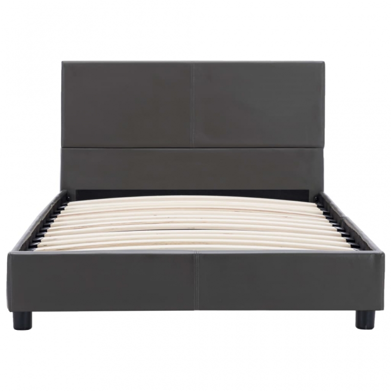Bettgestell Grau Kunstleder 100x200 cm