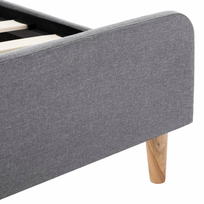 Bettgestell Hellgrau Stoff 100x200 cm