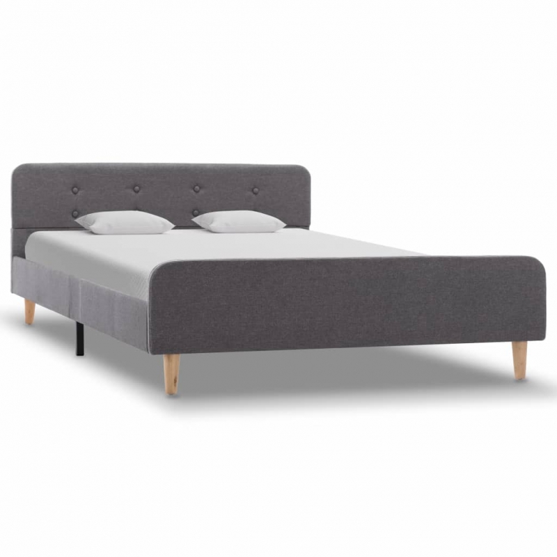 Bettgestell Hellgrau Stoff 120x200 cm