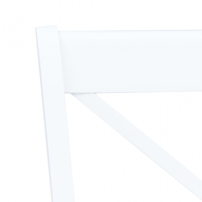 Esszimmerstühle 6 Stk. Weiß Gummiholz Massiv