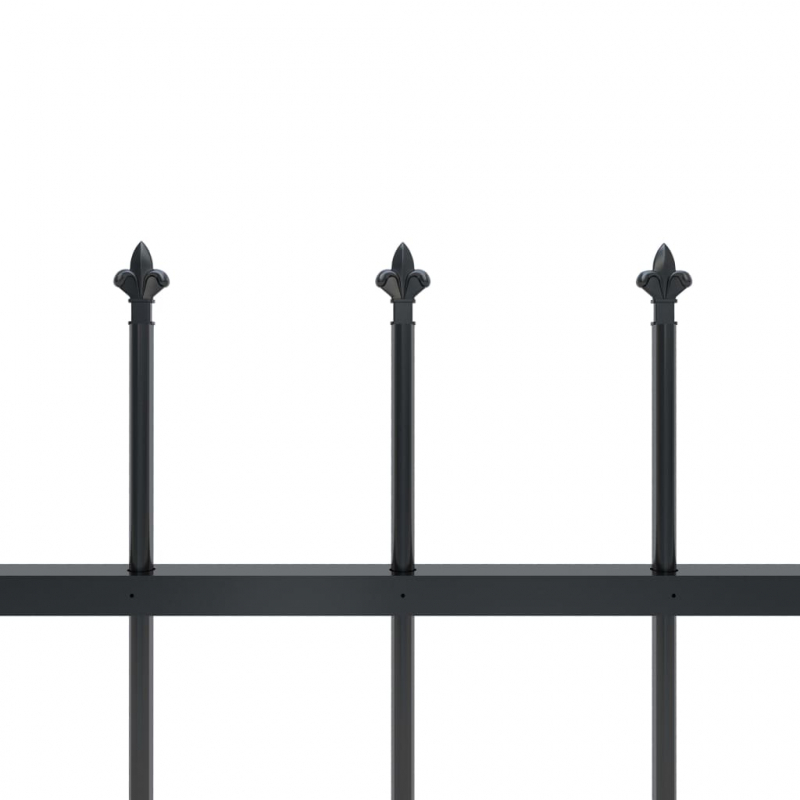 Gartenzaun mit Speerspitzen Stahl 10,2 x 0,8 m Schwarz