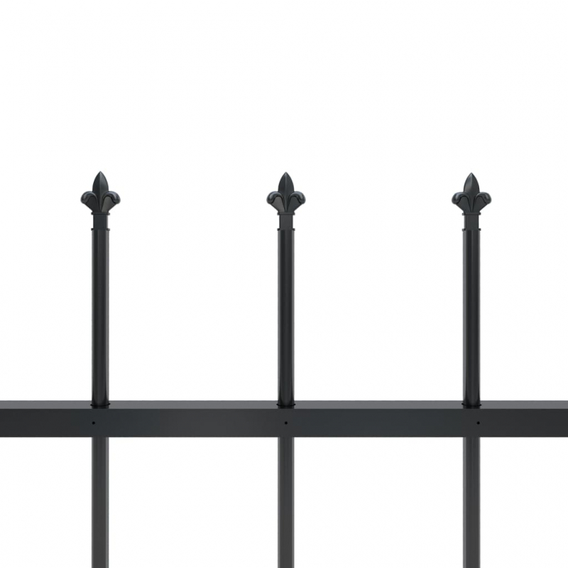 Gartenzaun mit Speerspitzen Stahl 6,8 x 1,2 m Schwarz