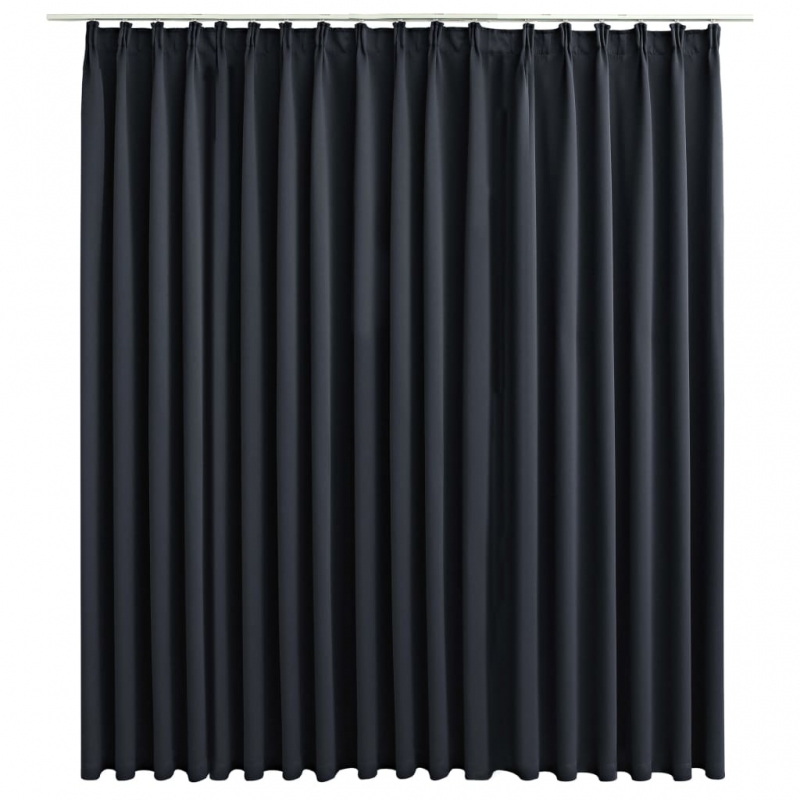 Verdunkelungsvorhang mit Haken Schwarz 290 x 245 cm