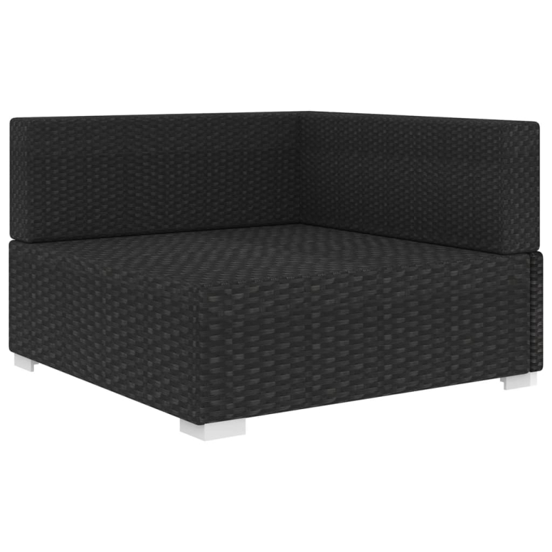 Modular-Sofa-Eckteil 1 Stk. + Auflagen Poly Rattan Schwarz