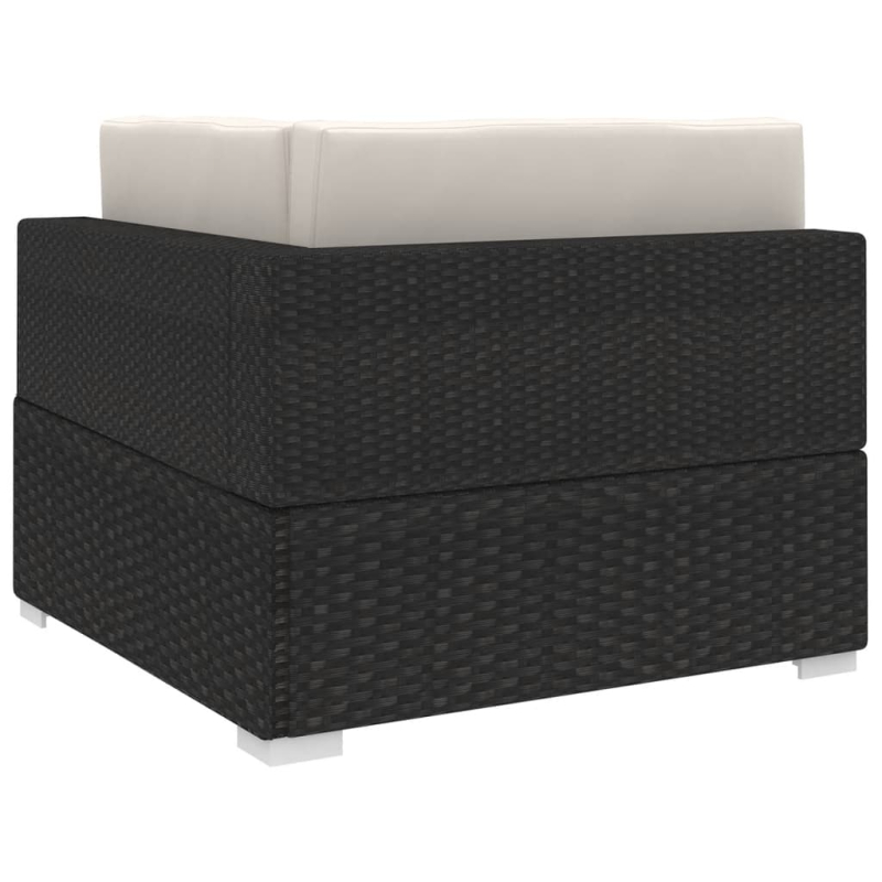Modular-Sofa-Eckteil 1 Stk. + Auflagen Poly Rattan Schwarz