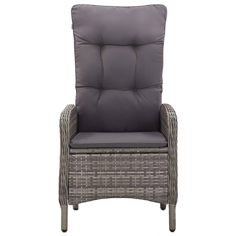 Gartenstühle 2 Stk. Poly Rattan Grau