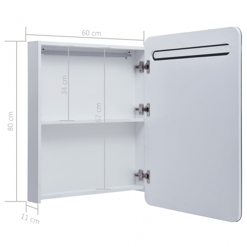 LED-Spiegelschrank 60x11x80 cm