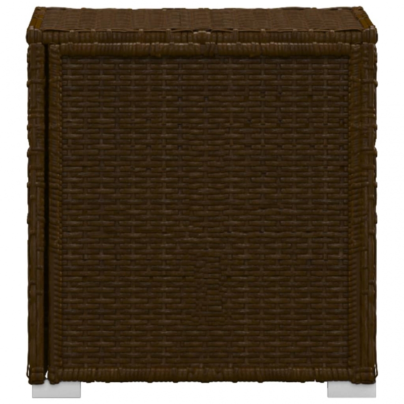 Sonnenliege mit Auflage und Teetisch Poly Rattan Braun
