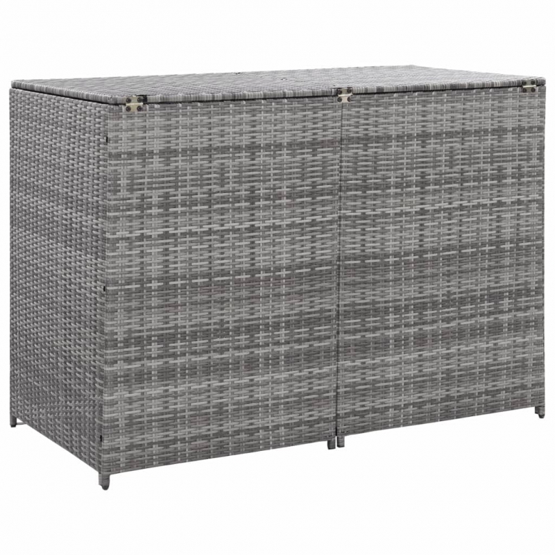 Mülltonnenbox für 2 Tonnen Poly Rattan Anthrazit 148×77×111 cm