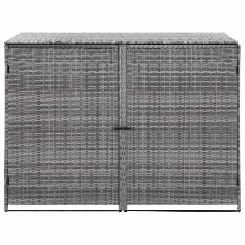 Mülltonnenbox für 2 Tonnen Poly Rattan Anthrazit 148×77×111 cm