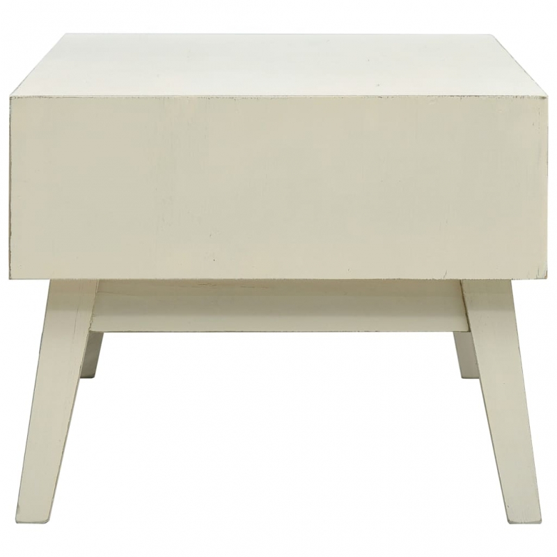 Couchtisch mit 2 Schubladen Schnitzerei Grau 110x50x40 cm Holz