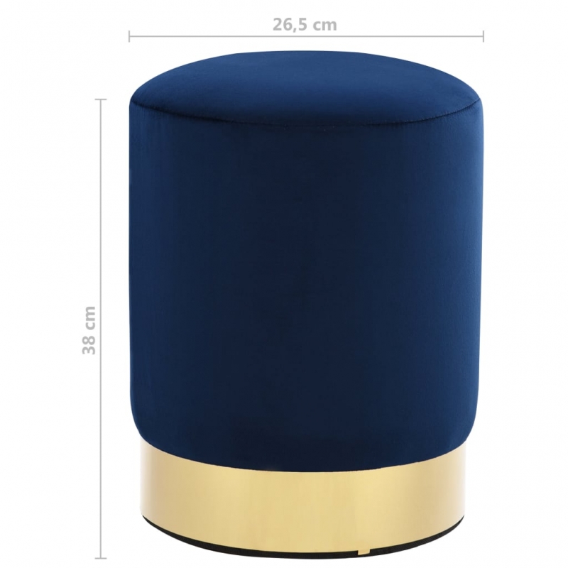 Hocker Blau und Golden Samt
