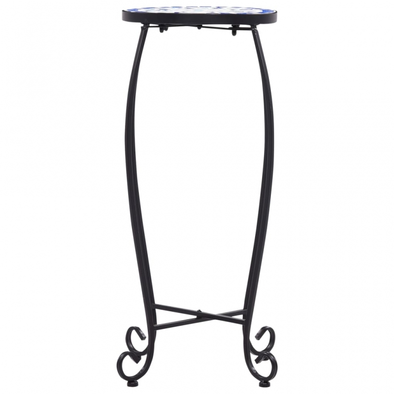 Mosaiktische 3 Stk. Keramik Blau und Weiß