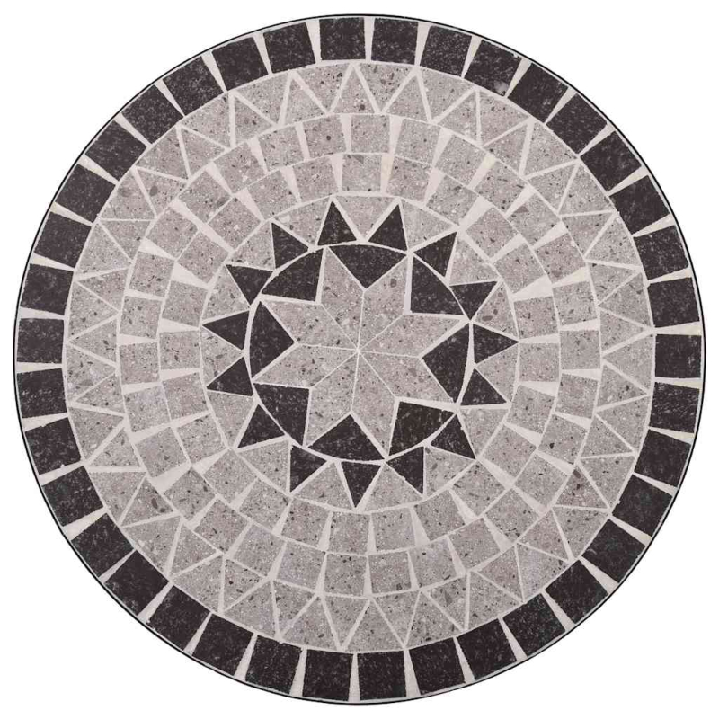 Mosaik-Bistrotisch Grau 60 cm Keramik