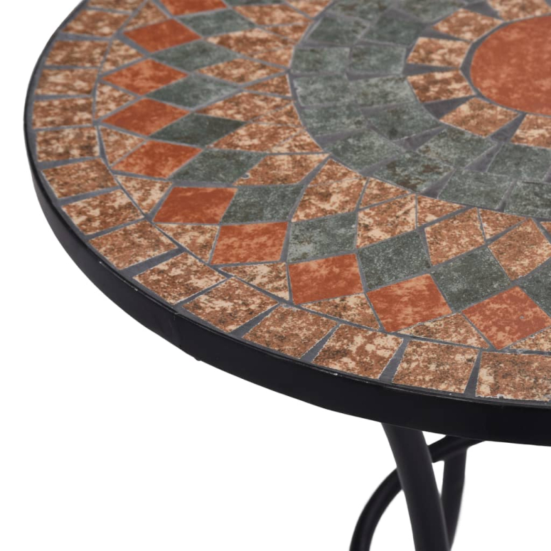 Mosaik-Bistrotisch Orange/Grau 60 cm Keramik