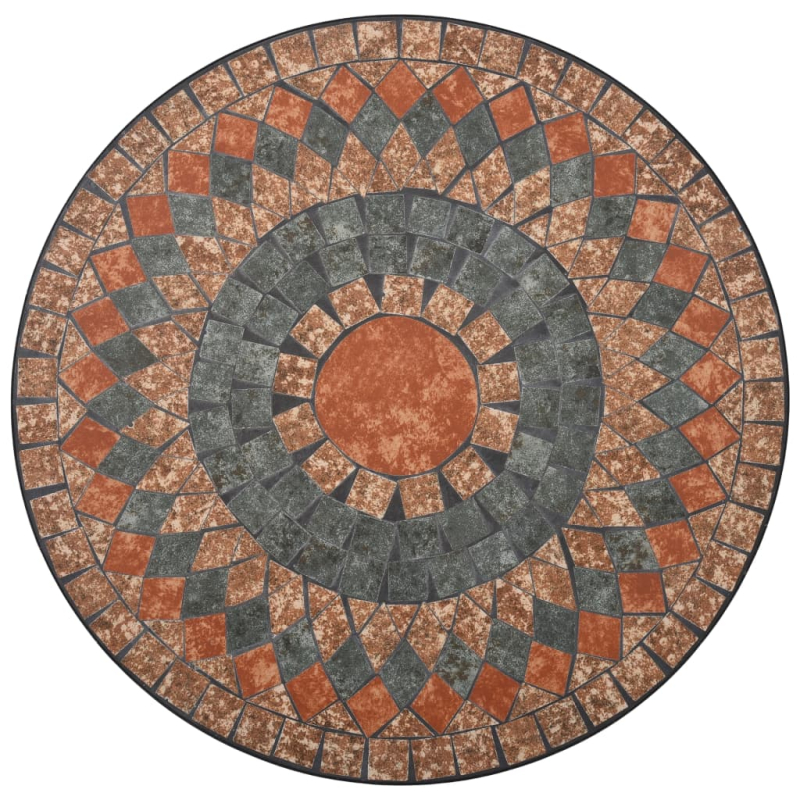 Mosaik-Bistrotisch Orange/Grau 60 cm Keramik