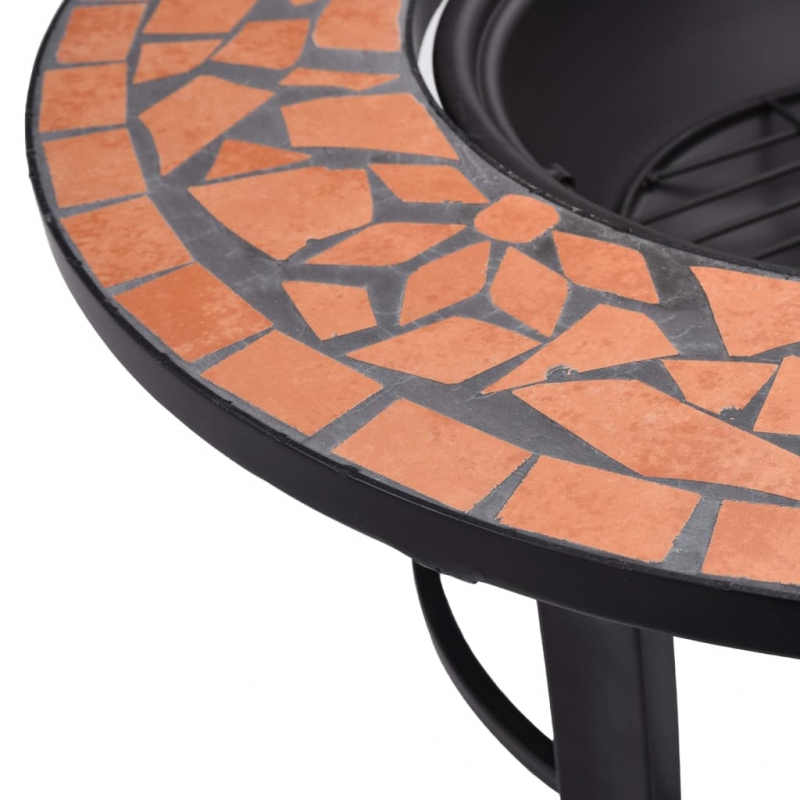 vidaXl Feuerstelle Mosaik Keramik Terracotta 68 cm