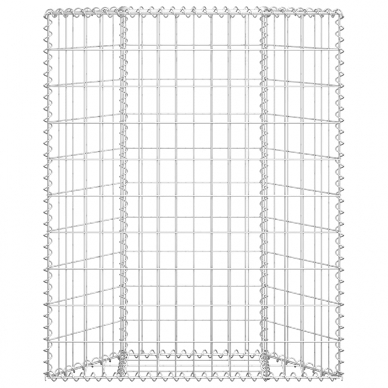 Gabionen-Hochbeet Trapezform Verzinkter Stahl 80x20x100 cm