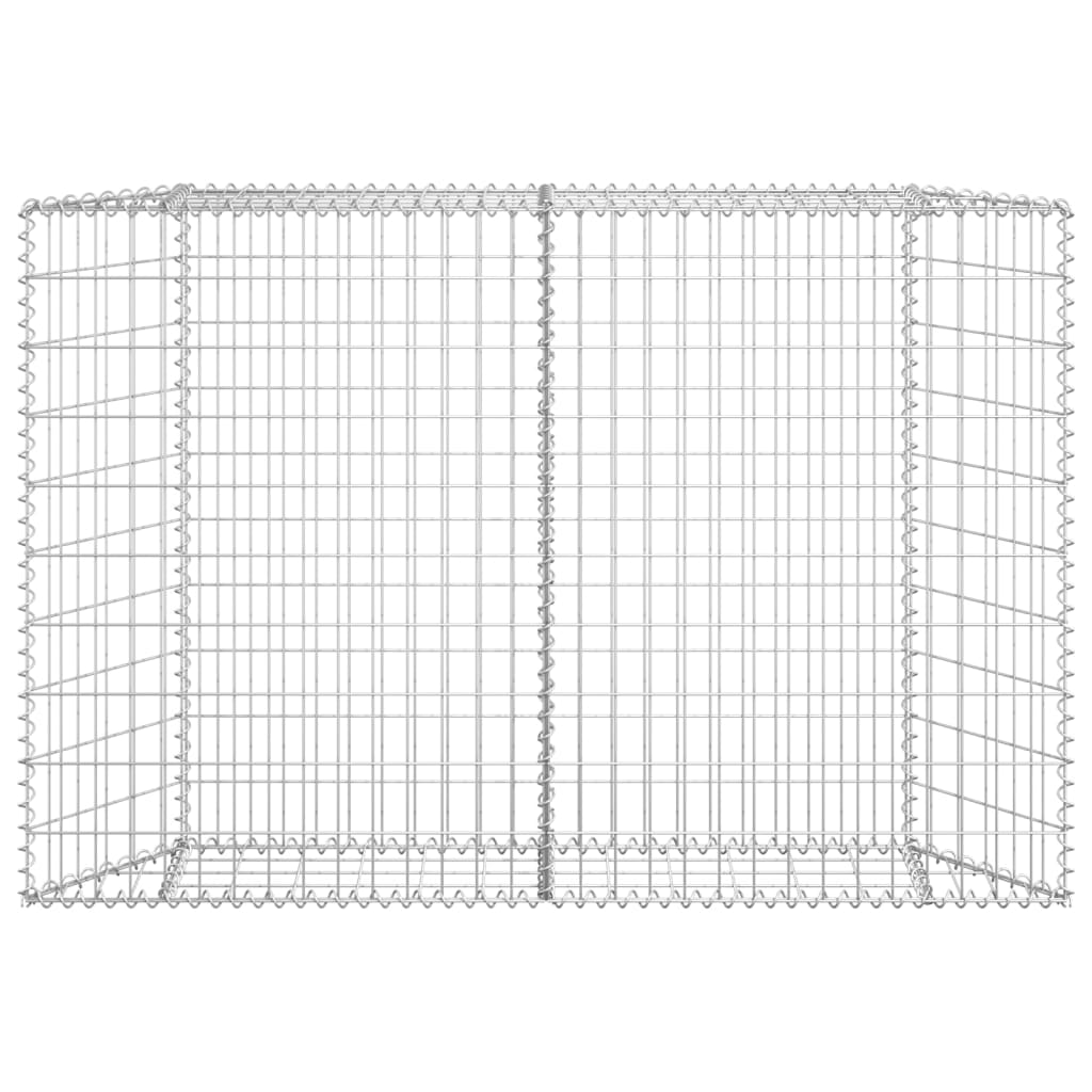 Gabionen-Hochbeet Trapezform Verzinkter Stahl 150x20x100 cm