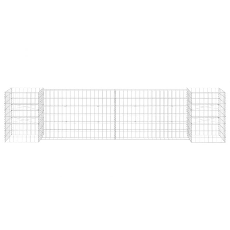 H-förmiger Gabionen-Pflanzkorb Stahldraht 260x40x60 cm