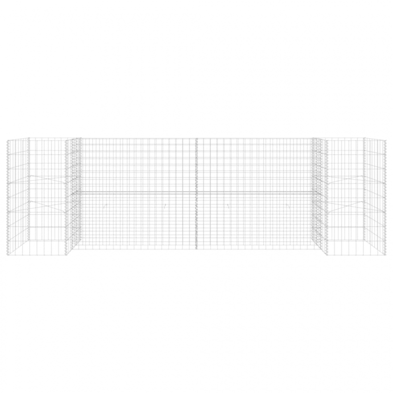 H-förmiger Gabionen-Pflanzkorb Stahldraht 260x40x80 cm