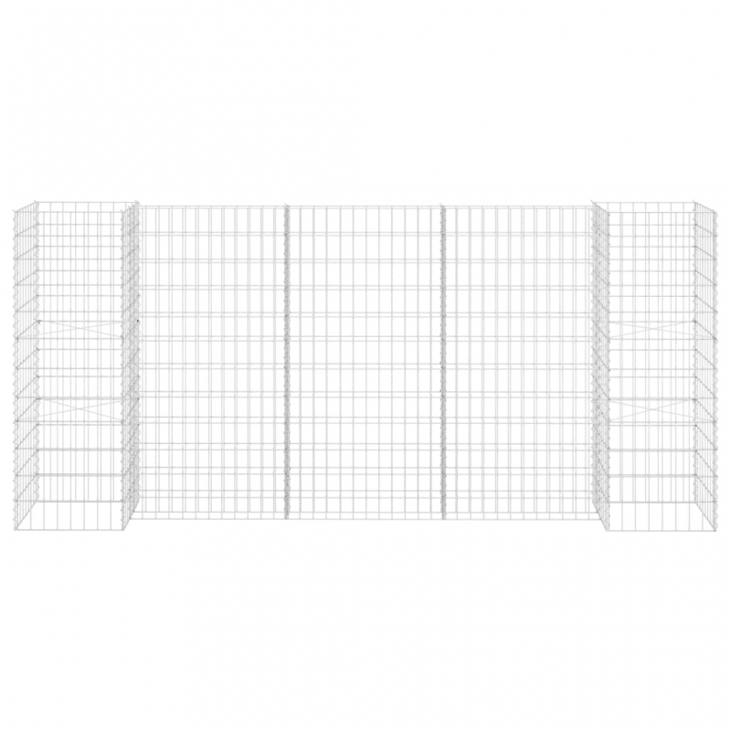 H-förmiger Gabionen-Pflanzkorb Stahldraht 260x40x120 cm